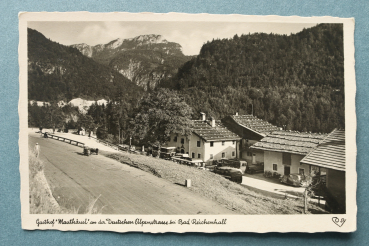 AK Bad Reichenhall / 1937 / Gasthof Mauthäusl an der Deutschen Alpenstrasse / Strassenansicht